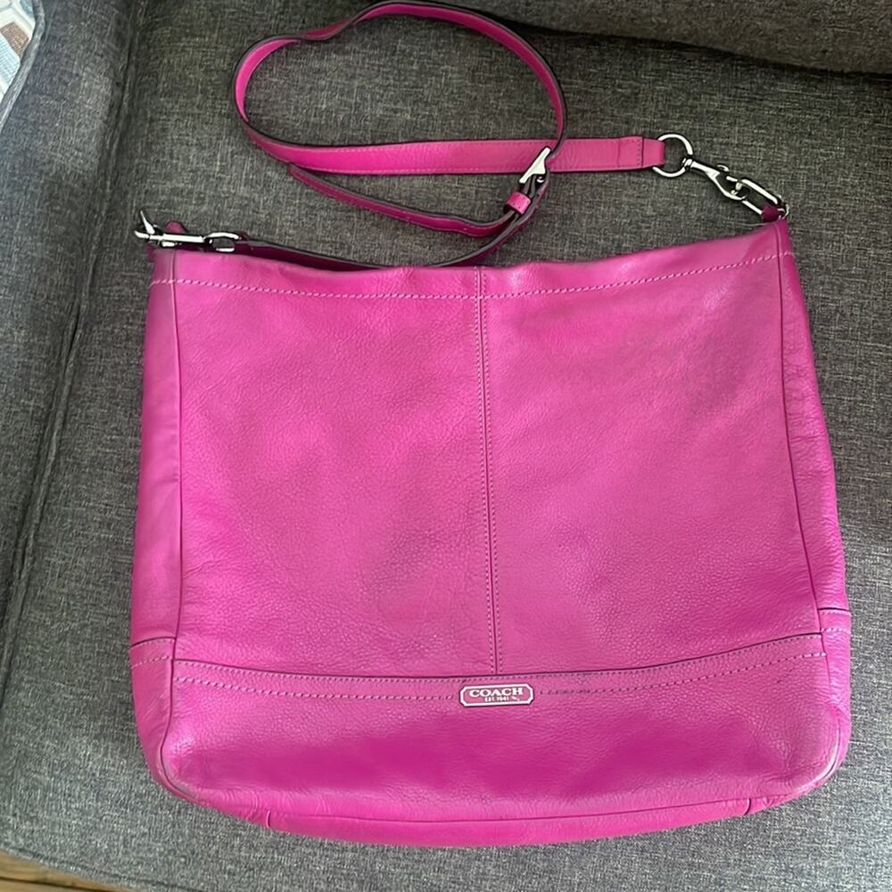 Coach pebble leather hobo handbag